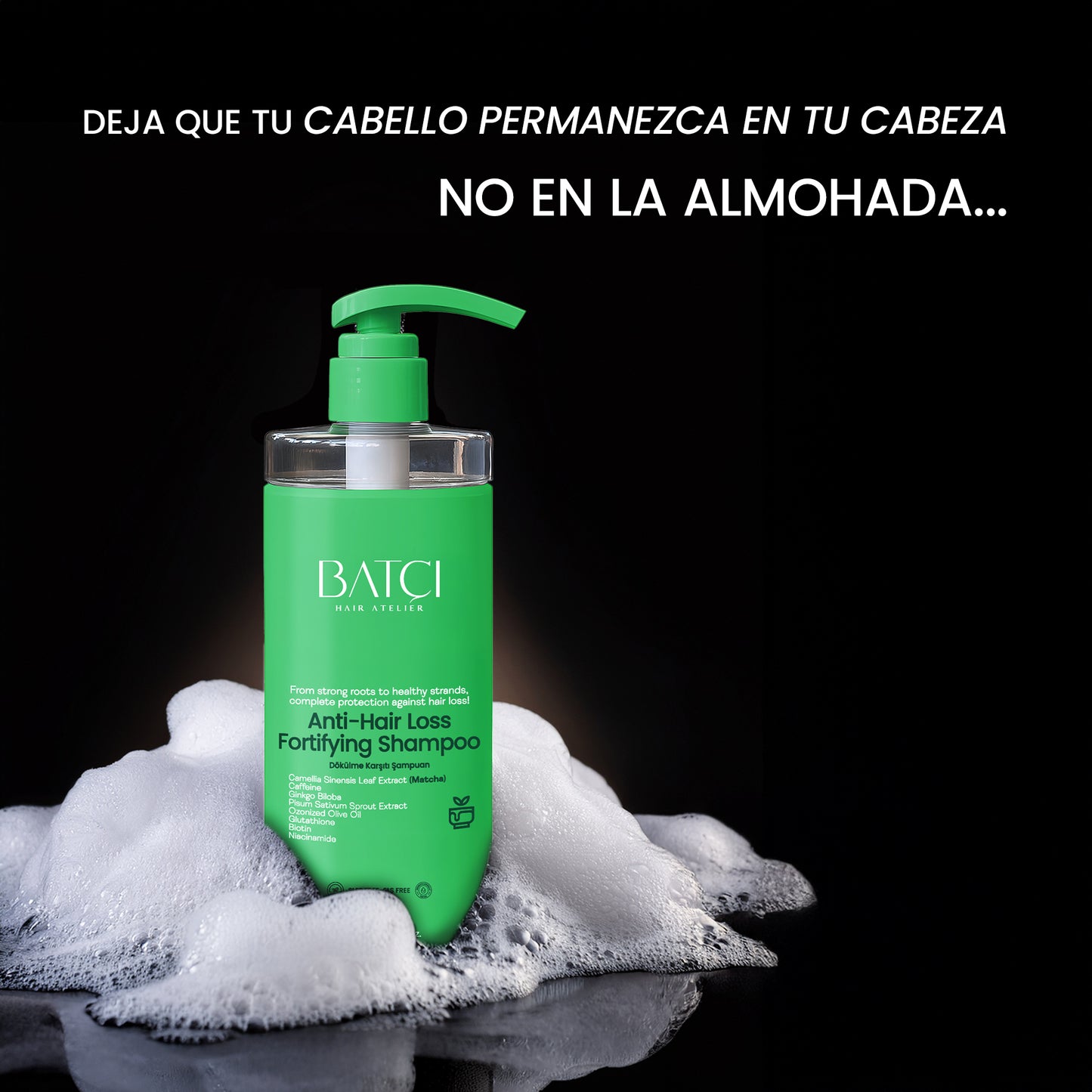 Champú Anticaída 500 ml - Fórmula Voluminizadora y Nutritiva con Ginkgo Biloba y Glutatión