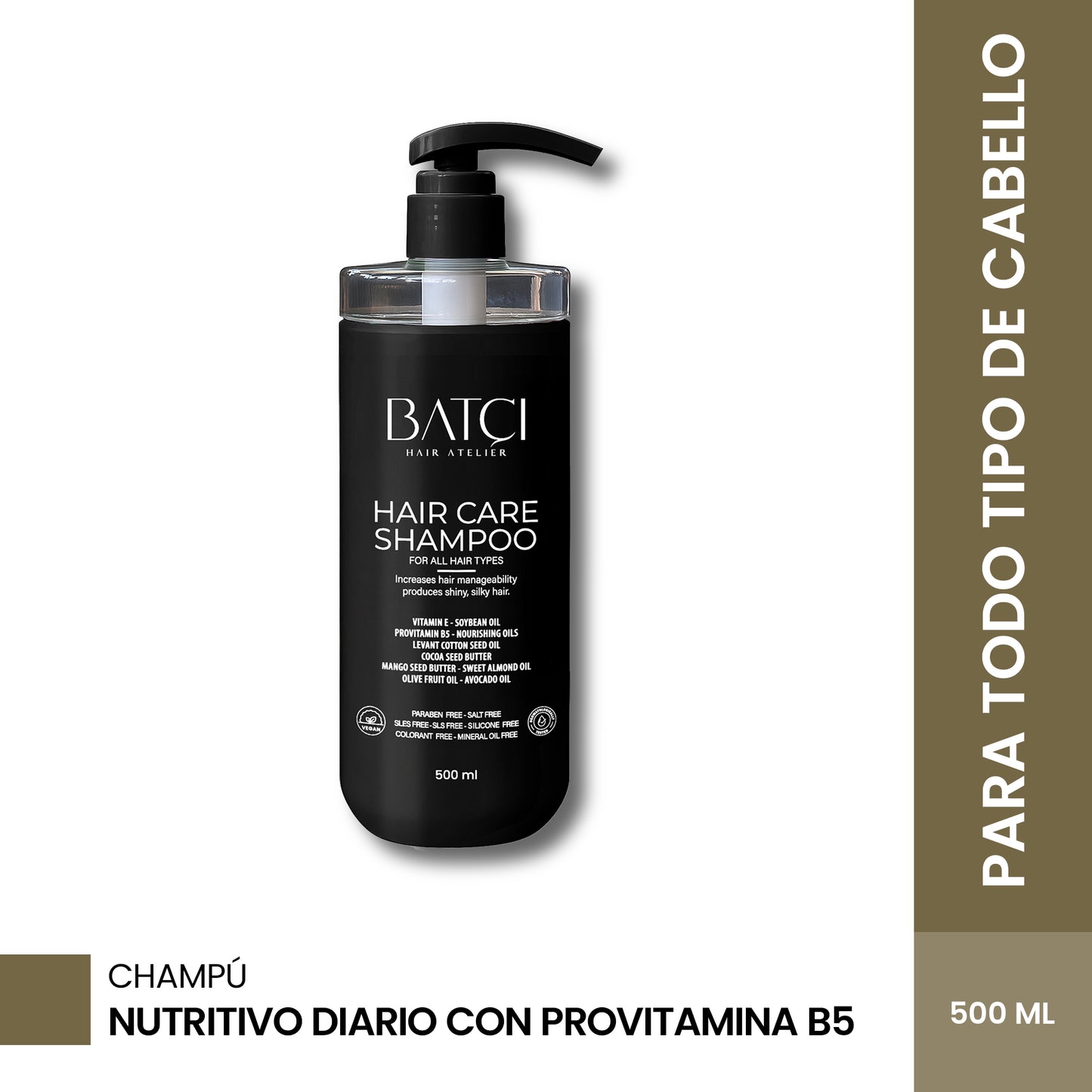 Champú Provitamina B5 de 500 ML sin Sulfatos Profundamente Putritivo