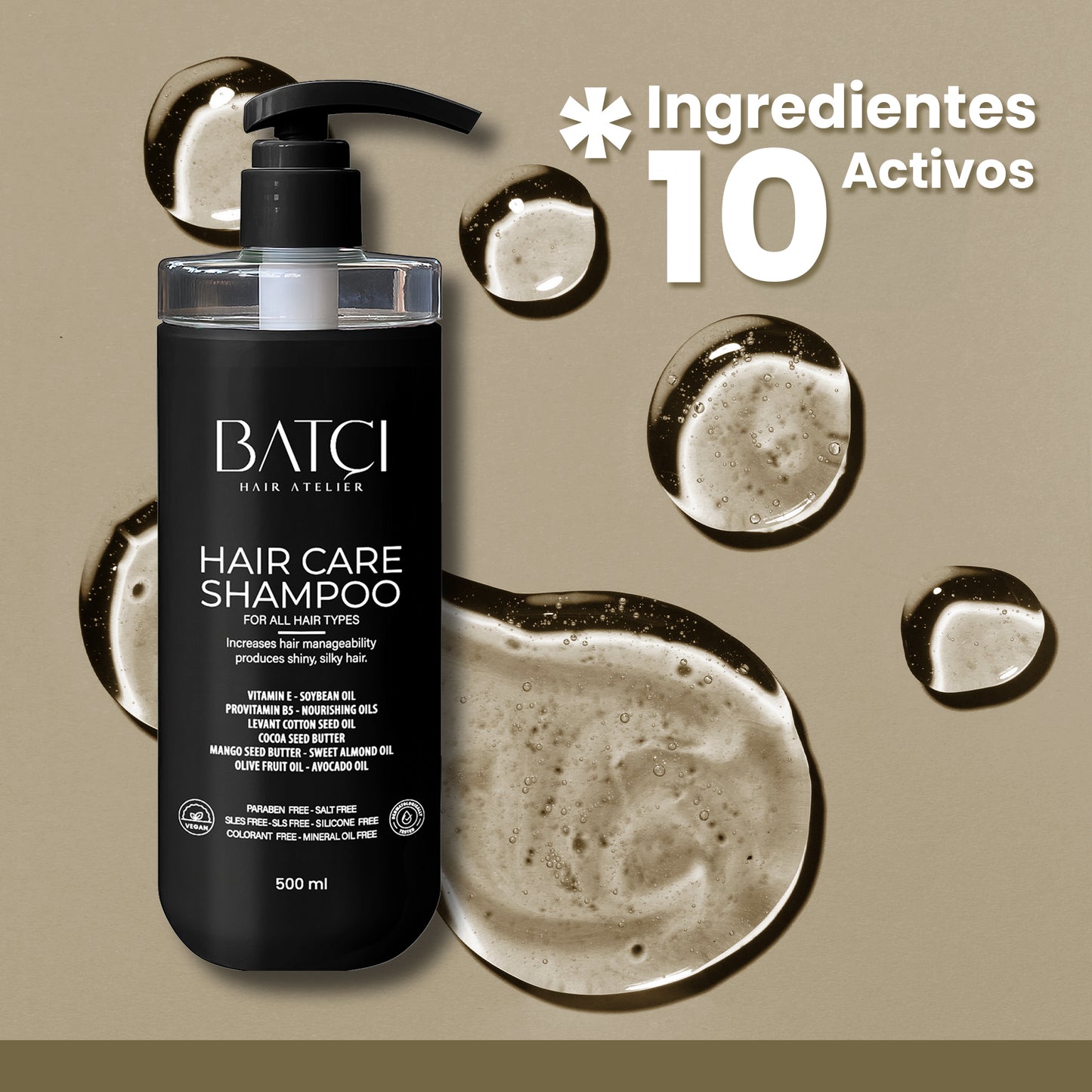 Champú Provitamina B5 de 500 ML sin Sulfatos Profundamente Putritivo
