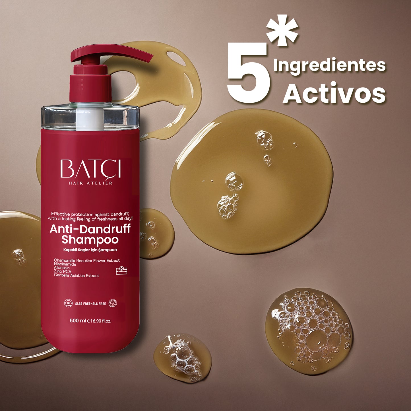 Champú Anticaspa 500 ml - Fórmula Nutritiva con Extracto de Flor de Manzanilla & Vitamina B3